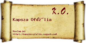 Kapsza Ofélia névjegykártya